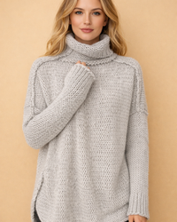 Kalina | Turtleneck tunic sweater with a loose fit