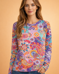 Paisley Print Pullover | A Fashionable Sweater for Colder Days