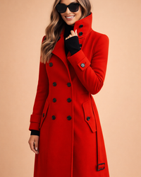 Amelia | Double-breasted coat with a high stand-up collar
